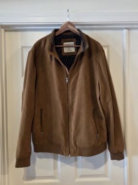 Springfield Brown Suede Bomber Jacket Men's 2XL